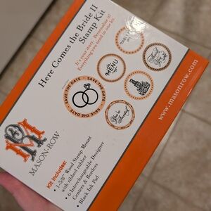 Orange and White Circular Design Stamps